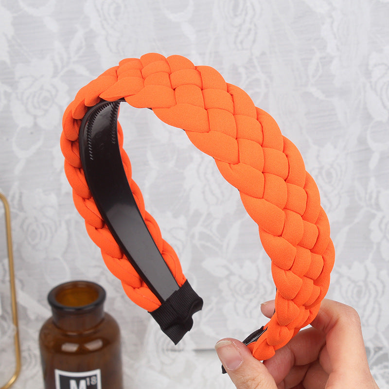 Wholesale Twist Braid Wide-brimmed Hairband Solid Color Headband